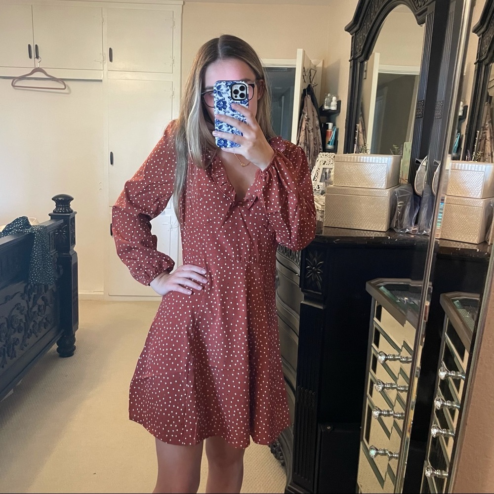 #23 ✨ NWT Le Lis Long Sleeve Summer Polka‎ Dot Dress
